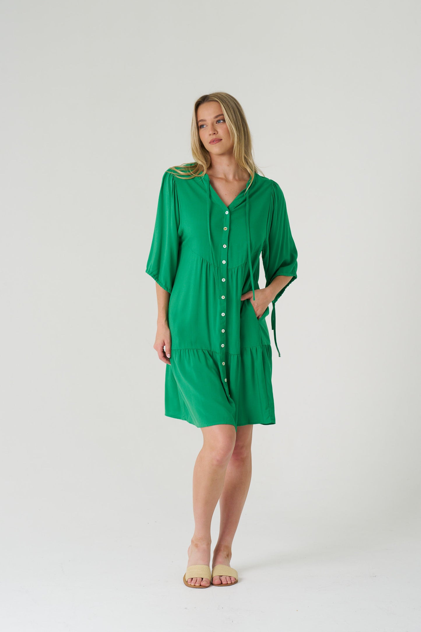 Coastal Ease Button Dress