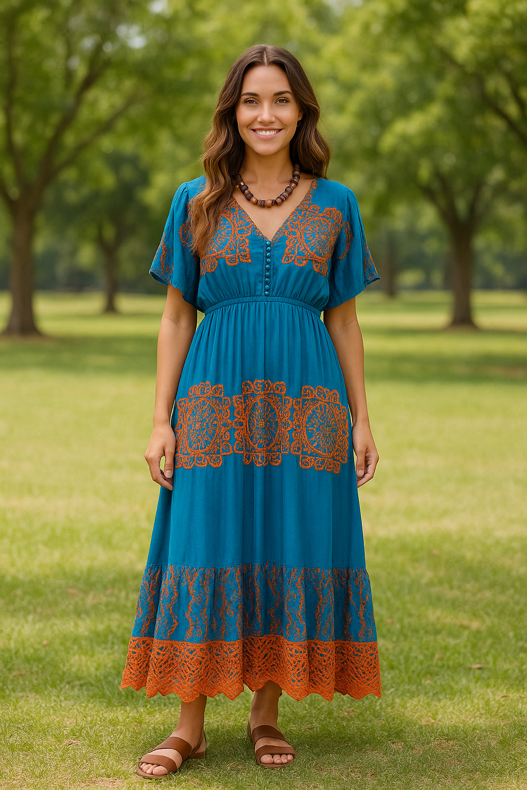 Marina Embroidered Maxi Dress