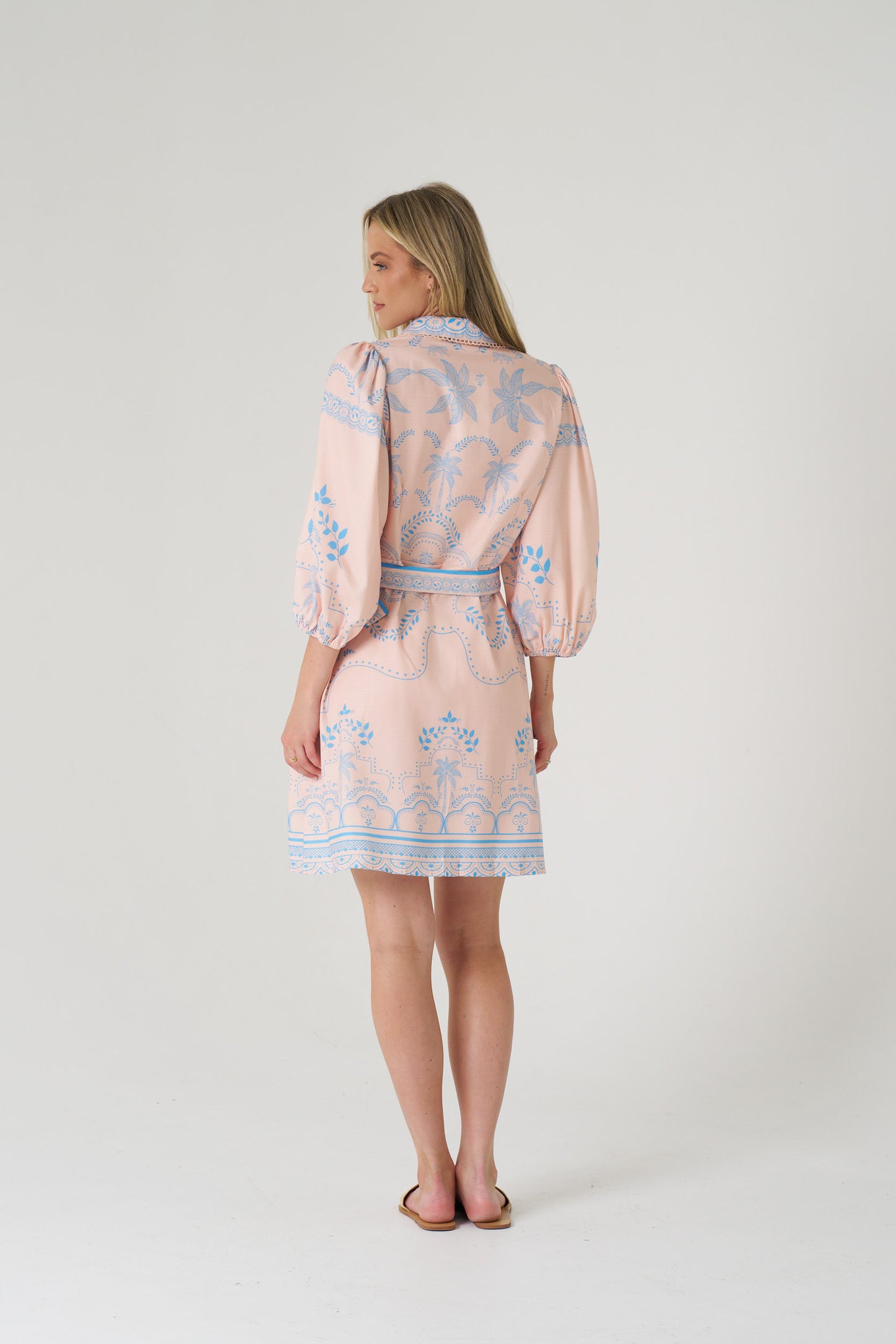 Marbella Embroidered Print Dress