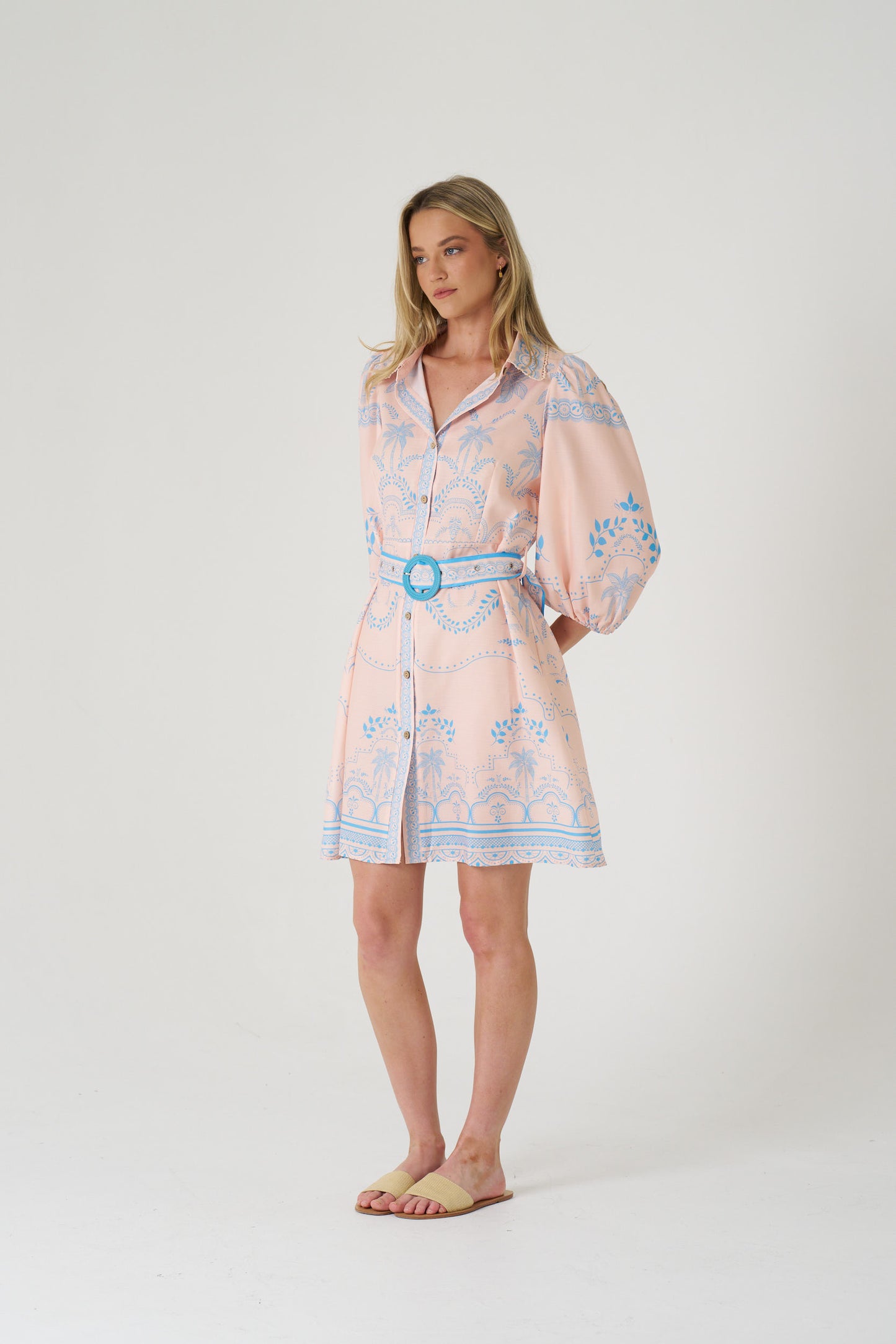 Marbella Embroidered Print Dress