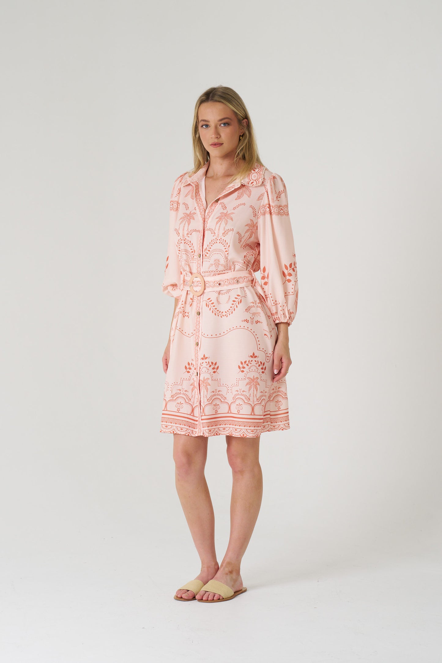 Marbella Embroidered Print Dress