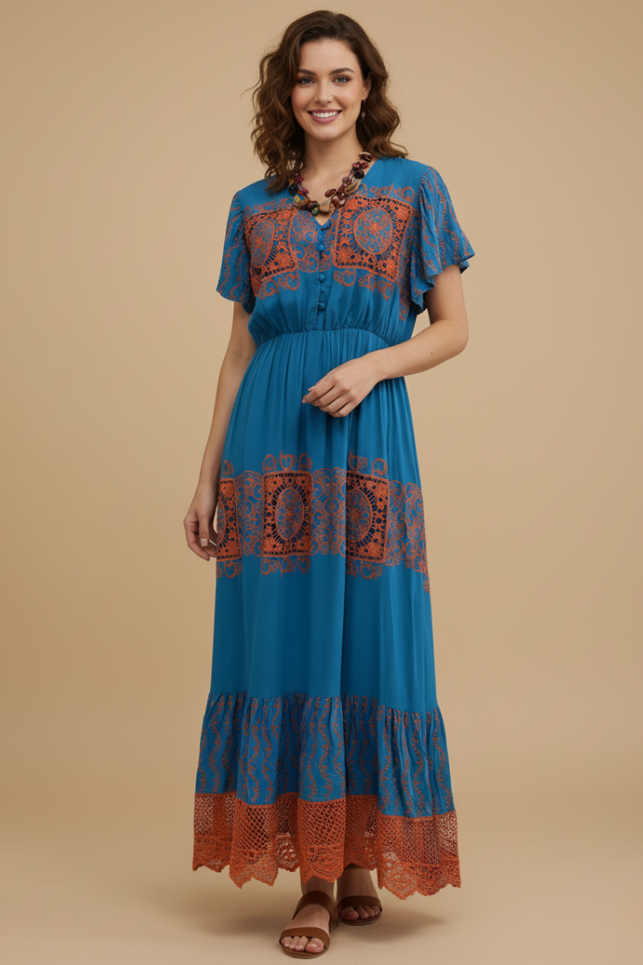 Marina Embroidered Maxi Dress